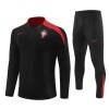 Sudadera De Entrenamiento Portugal Cremallera De Cuarto 2024-25 Negra - Niño